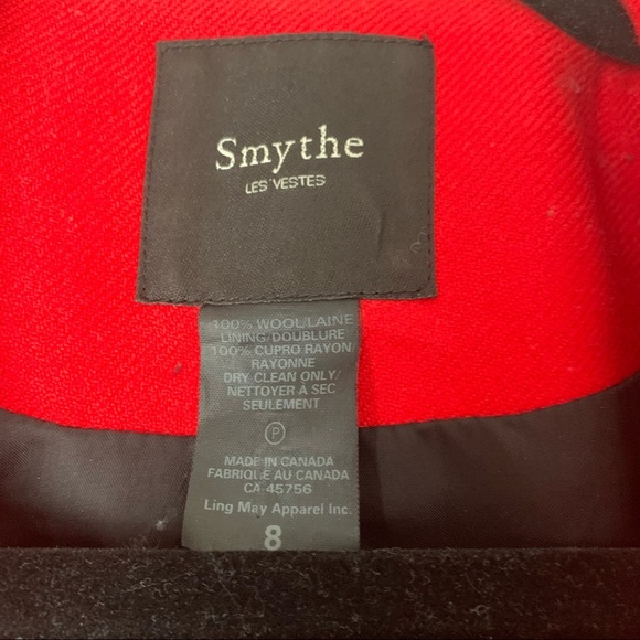 Smythe Red Wool Mid Length Flared Sleeve Coat - Picture 3 of 7